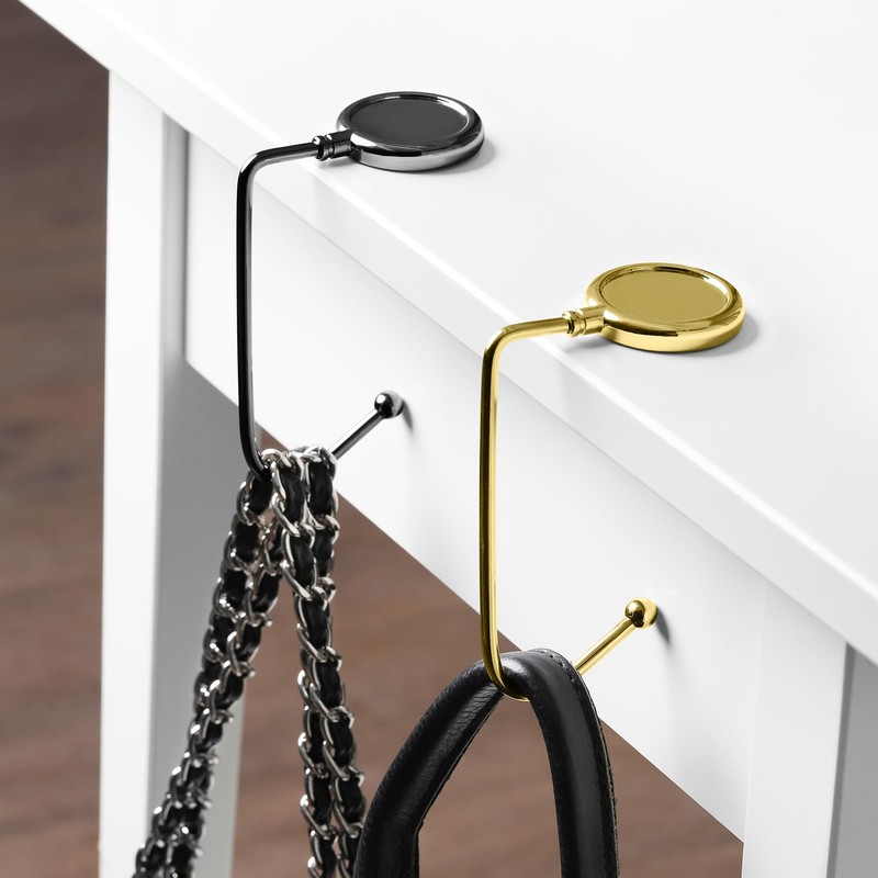 kwmobile 2 x Table Handbag Holder Hook - Non-Slip Bag