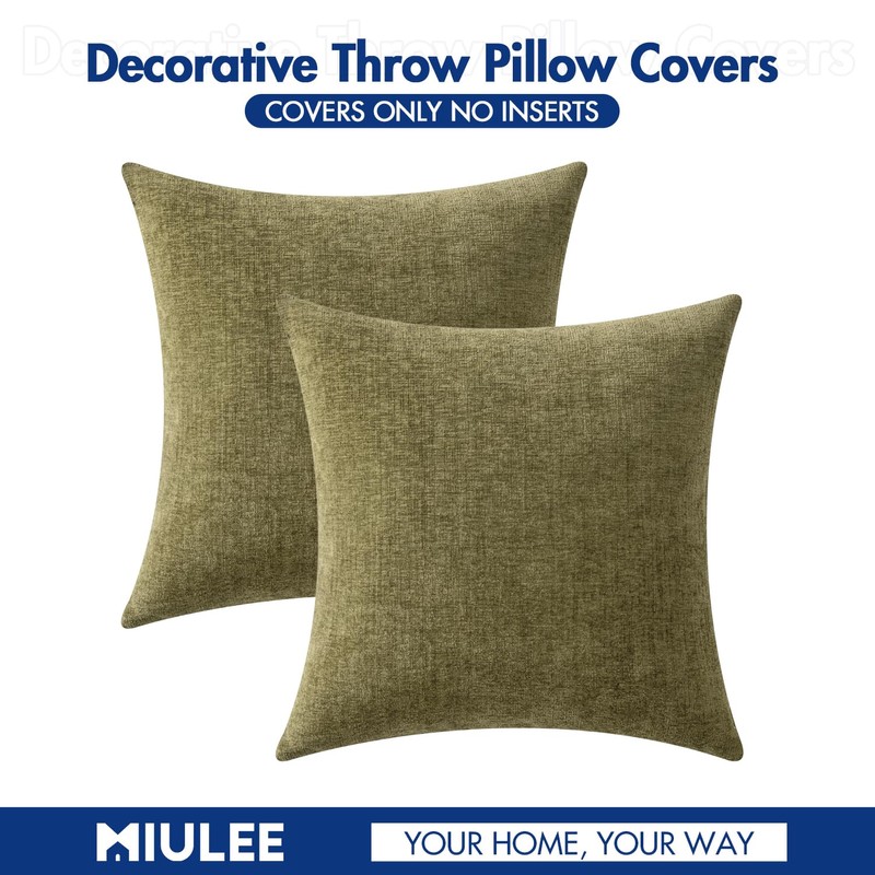 MIULEE Pack of 2 Couch Throw Pillow Covers 18x18 Inch