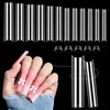 LIONVISON 504 puntas de uñas acrílicas transparentes profesionales, curvas sin