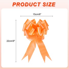 sourcing map 20pcs 6 Inch Large Pull Bow Big Gift Wrapping Bows Ribbon Orange for Wedding Car Baskets Presents Christmas Bow