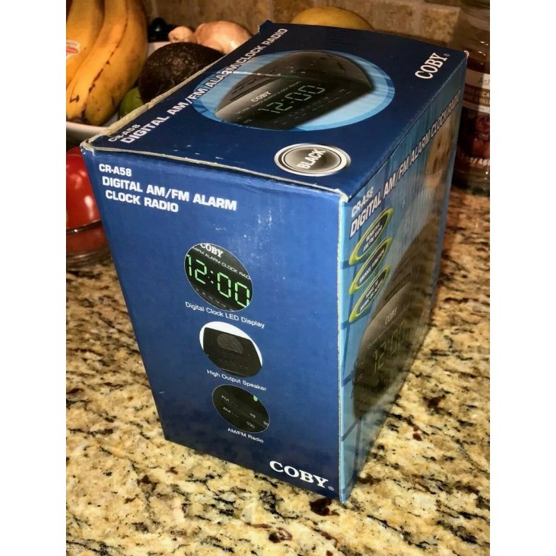 COBY CR-A58 BIG LED Digital AM/FM Alarm Clock Radio-Snooze