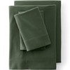 Lands' End 5oz Flannel Solid Fitted Sheet Fresh Evergreen Queen