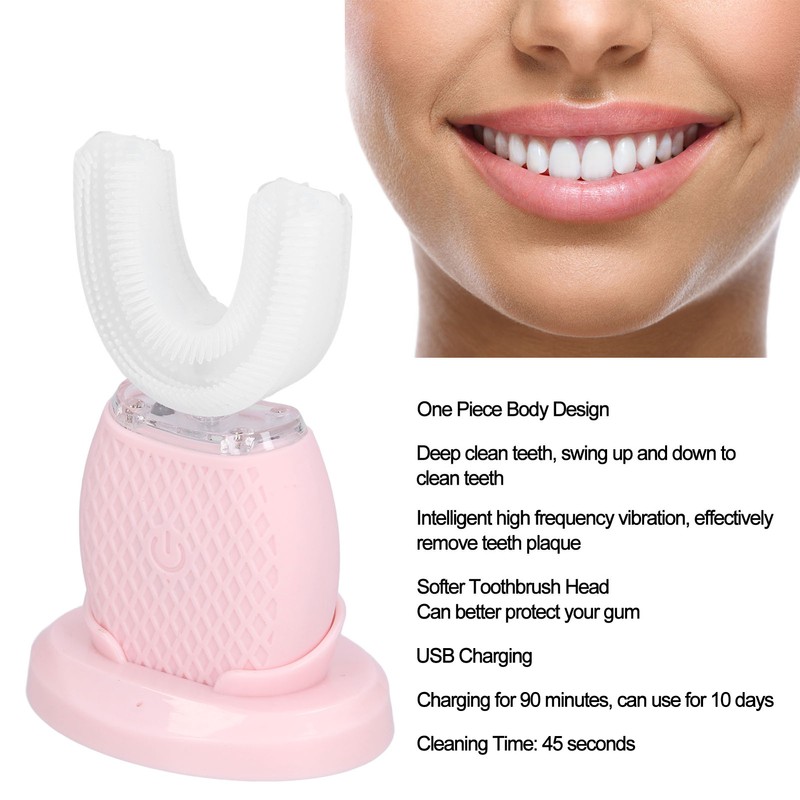 Ultrasonic Automatic Toothbrush Whitening 360° U Shaped Electric Ultrasonic Toothbrush