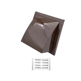 H&C VENT Brown Exhaust Hood Vent 190 mm with 125 mm 5 inch Connector Flange│ Air Ventilation Covers with Valve/Backdraft and Mouse Protection │ Extractor Cap Cover for Duct Pipe│ Inside and Outside
