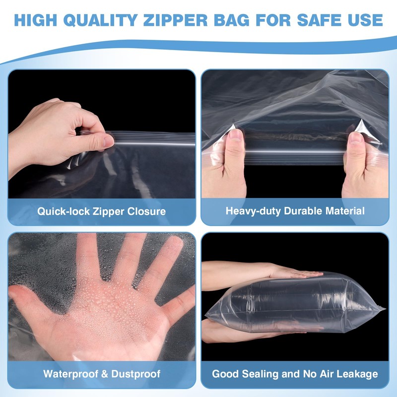 12 Count 18" x 24" Large 5 Gallon Plastic Zipper