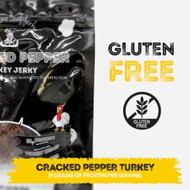 Supreme Beef Jerky, Halal Turkey Jerky, Zabiha Halal Certified Jerky, Gluten Free, Handcrafted Gourmet Meat Snacks, 2.5 oz Cracked Pepper Turkey, 2.5 Ounce, Pack of 1