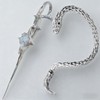 2Pcs Silver Snake Cuff Hook Needle Earrings Set for Women