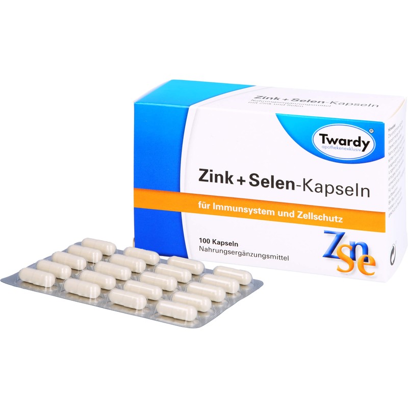 Twardy Zink + Selen-Kapseln für Immunsystem und Zellschutz, 100 pcs.