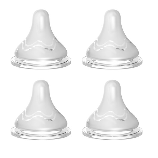 4pcs Soft Silicone Baby Nipple for Spectra Bottles, Fast Flow