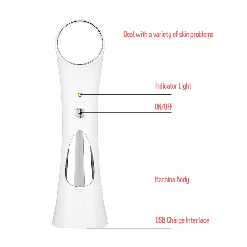 USB Micro current Ultrasonic Ion Importing Facial Pores Cleansing Instrument