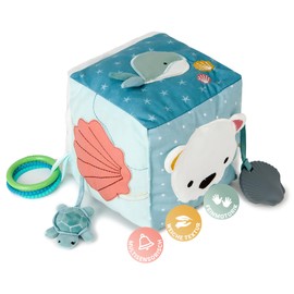 Little Big Friends Soft Activity Cube Development Toy Promotes Hand-Eye Coordination and Motor Skills Ocean