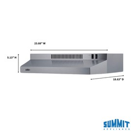 Summit 24” Under Cabinet Convertible Range Hood, Stainless Steel - H24RSS
