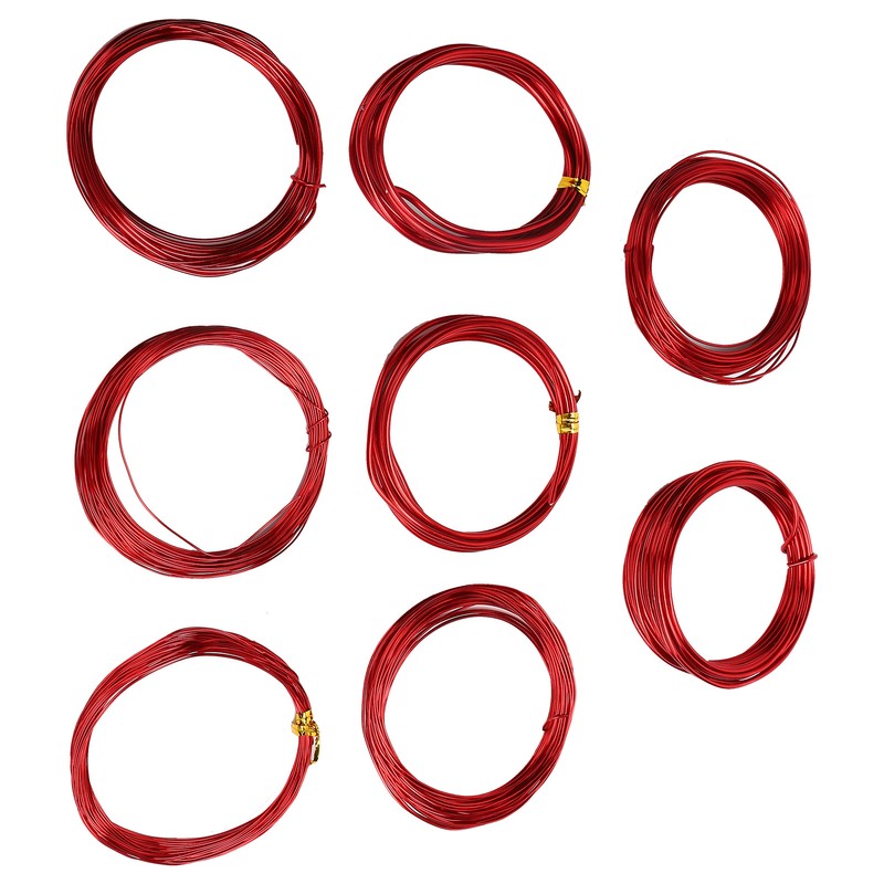 8 Rolls 0.6‑3mm DIY Jewelry Beading Wire Aluminum Craft Wire