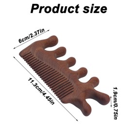 Scalp Massage Combs, Antistatic Wooden Scraping Comb, Gua Sha Massager, Sandalwood, 2-in-1 Design with Widths and Fine Teeth for Hair Care, Massage Gift