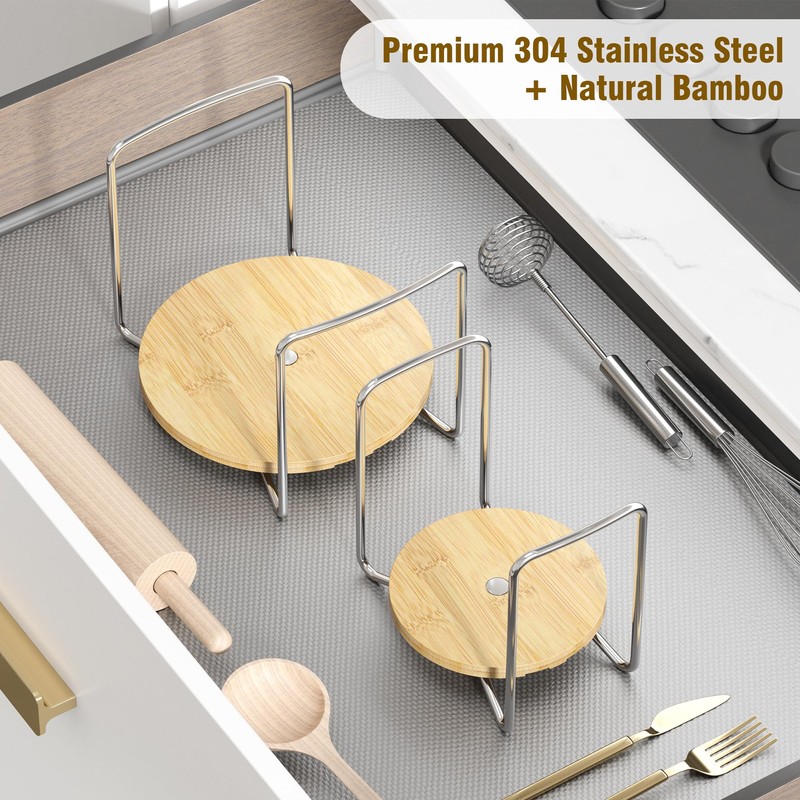 Dish Racks for Kitchen Countertop Organizer - Bamboo Plate Holder