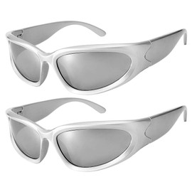 2Pcs Wrap Around Sunglasses, Ladies Wrap Around Sunglasses, Glasses Men Blue Light Protection-Classic Ultra Light Shades for Men&Women, Running Driving Fishing Cycling Golf