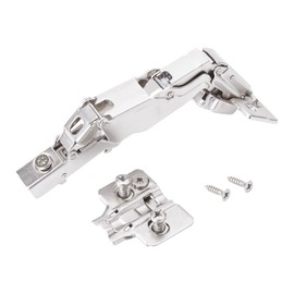 SOTECH Pack of 2 Wide Angle Hinges T45 Corner Stop 165° Wide Angle Pot Hinge with Soft-Close Pot Hinge Including Mounting Plate