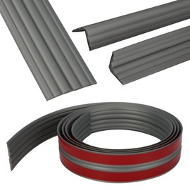 YEFANXI Self Adhesive Inside & Outside Corner Trim, Edge Protector Trim Rubber Strips, Peel and Stick Seal Strip,9.84FT Flexible molding Trim for Windows, Tables, Corners-Grey/Wide:1.6IN