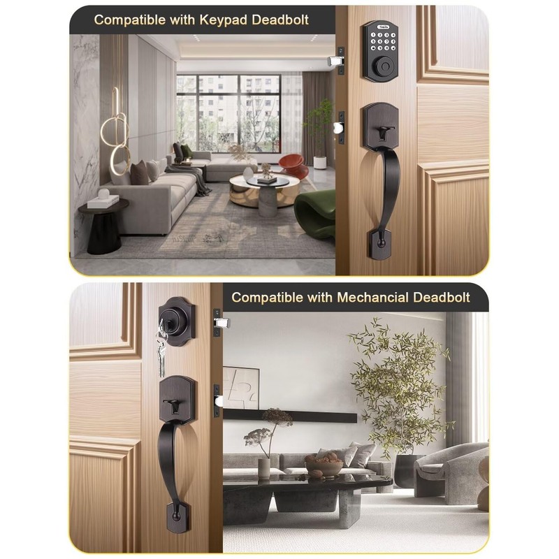 Tinewa Camelot Trim Lower Half Handleset, Oil Rubbed Bronze Finish,