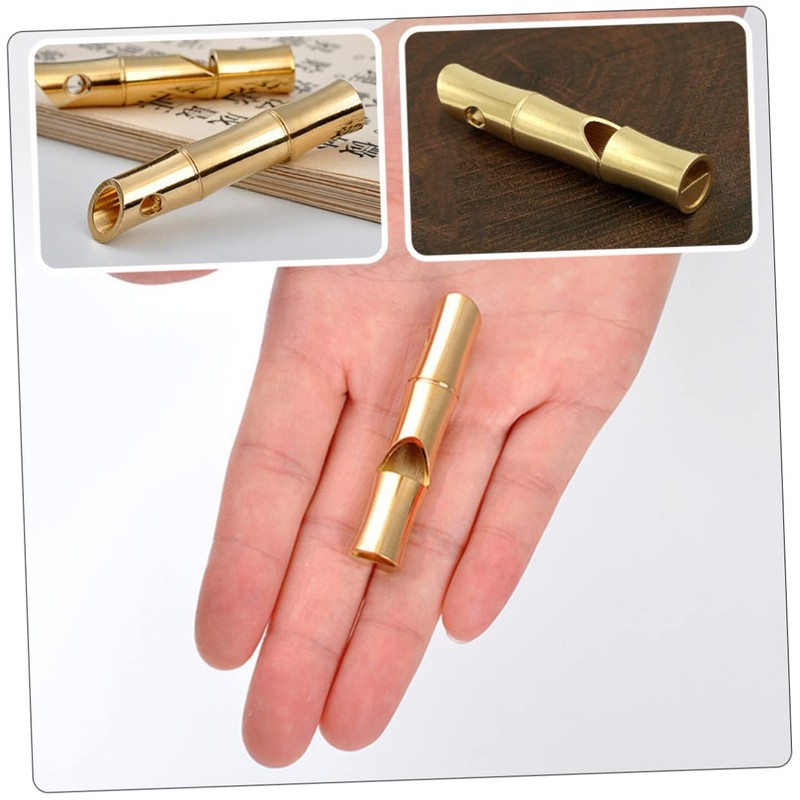 Kisangel 5sets Loud Clear Keychain Whistle Brass Emergency Referee for
