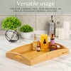 Daniks Bamboo Serving Tray | Wooden Breakfast Tray with Handles