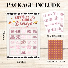 Bachelorette Party Games, Cowgirl Bingo Game Cards, Bridal Bingo for Adults, Slumber Party Sleepover Party Decor Favors, Card Gifts for Women Friends Family, 08