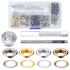 100 Pcs Eyelet Punch Kit with Punching Tools,Grommet Kit with