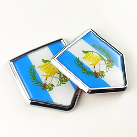 Newperlite Guatemala Flag Decal Sticker Car Emblem Guatemalan Flag Car Decoration Accessories Chrome Shield for Truck Vehicles Cars, 2 Pack
