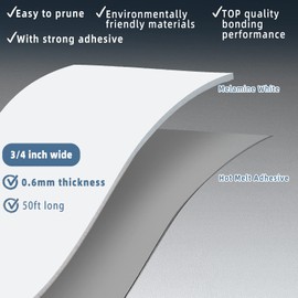 ZYJT Melamine Edge Banding, 3/4 inch x 50ft roll of Veneer White Edge Banding Pre-glued, Real Wood Tape for Cabinet Repair & Furniture Restoration