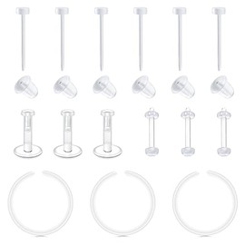 QWALIT Clear Cartilage Earrings - Plastic Hoop Earrings for Sports and Sensitive Ears