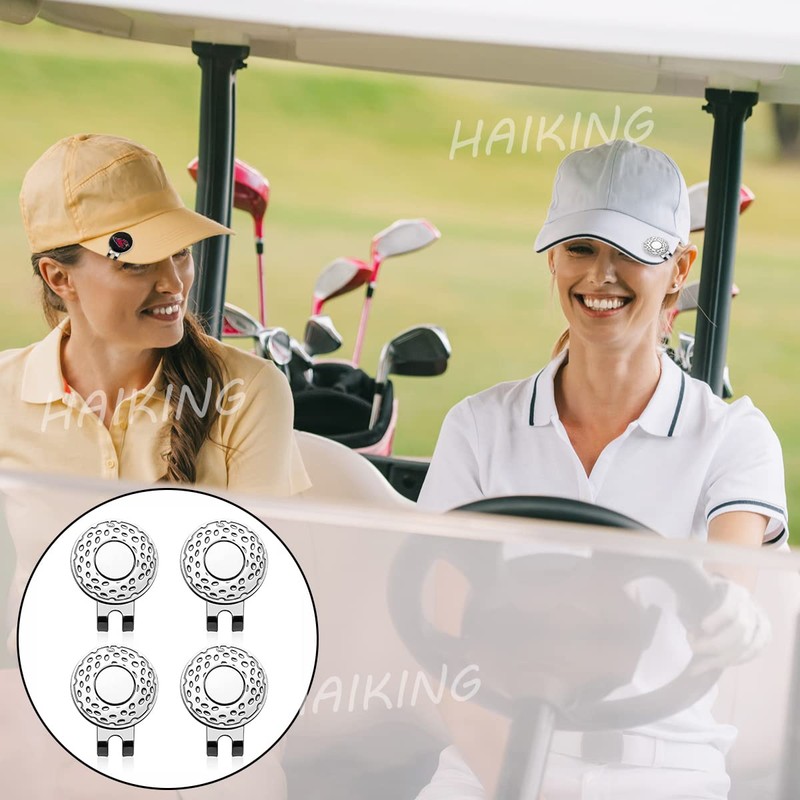 HAIKING Magnetic Golf Hat Clips, 4 Pcs 25mm Golf Ball