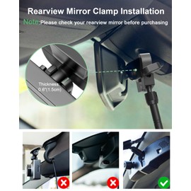 Charchendo Pro Zinc Alloy Rearview Mirror Car/Truck Phone Mount 4-7"
