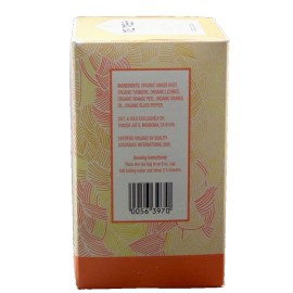 Trader Joe's ORGANIC GINGER TURMERIC HERBAL TEA Tumeric Caffeine Free - 2 BOXES
