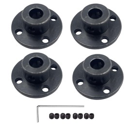 4Pcs Black 8mm Flange Coupling Connector, Rigid Guide Steel Model Coupler Accessory, Shaft Axis Fittings for DIY RC Model Motors