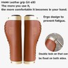 GORIX Bike Cowhide Leather Grip Ergo Antique Handlebar Lock on