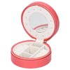 Round Portable Jewelry Box Organizer Display Storage Case for Rings