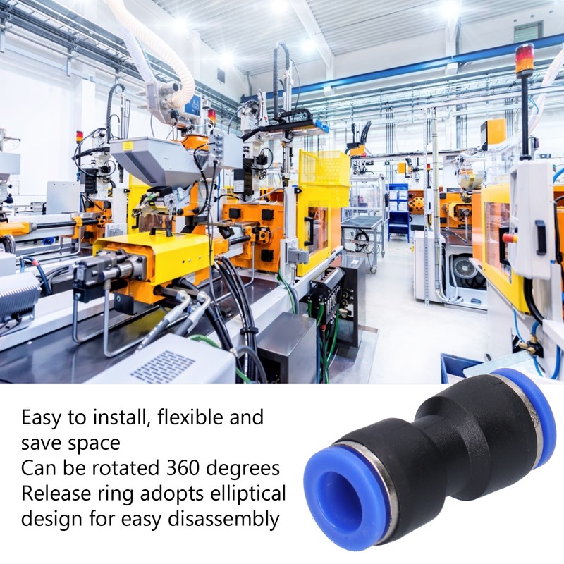50Pcs Straight Pneumatic Connector Push to Connect Fittings for PU-10