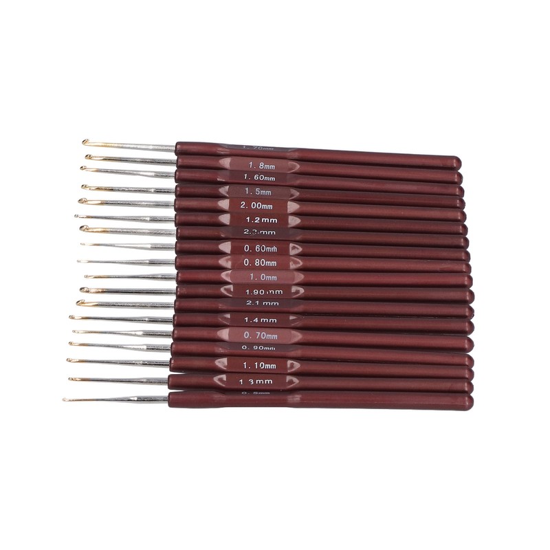 18Pcs Crochet Needle Comfortable Grip Aluminum Material Portable Sweater Needle
