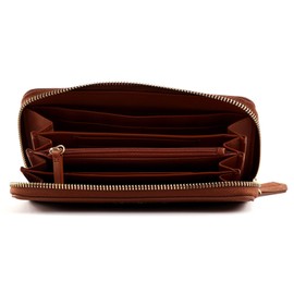 VALENTINO Cocoa Zip Around Wallet Cuoio, Cuoio