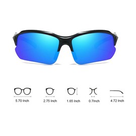 Sports Sunglasses for Men & Women - UV400 Protection, Night Driving, Cycling, Running, Outdoor Activities (Black Blue)
