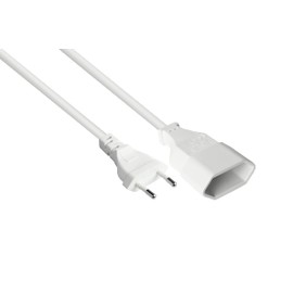 Good Connections Euro Extension - 1 m - Euro Plug Type C (Straight) to Euro Socket (Straight) - Copper Conductor CU - Wire Cross Section: 0.75 mm² P0300-W010 White