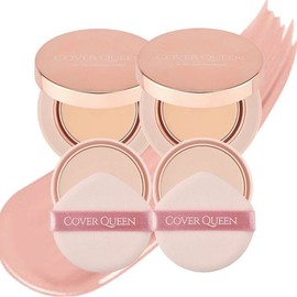 Coverqueen 커버퀸 올더레이디 커버팩트 파운데이션 본품2+리필2 Cover Queen All Lady Cover Pact Foundation Main Product 2 + Refill 2