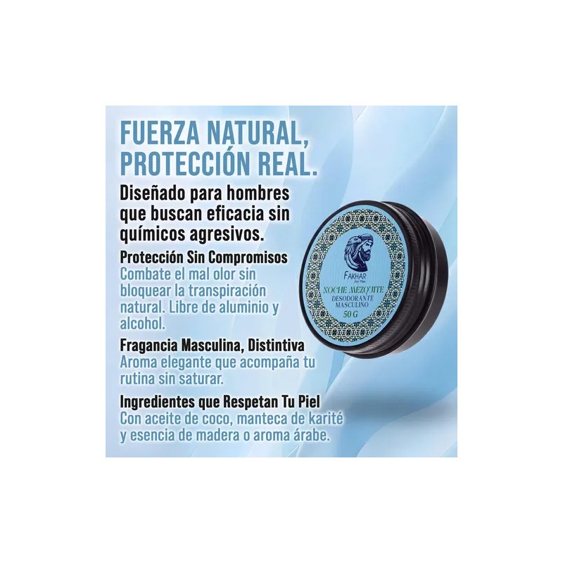 Desodorante Natural en Crema para Hombre con Aroma a Madera,