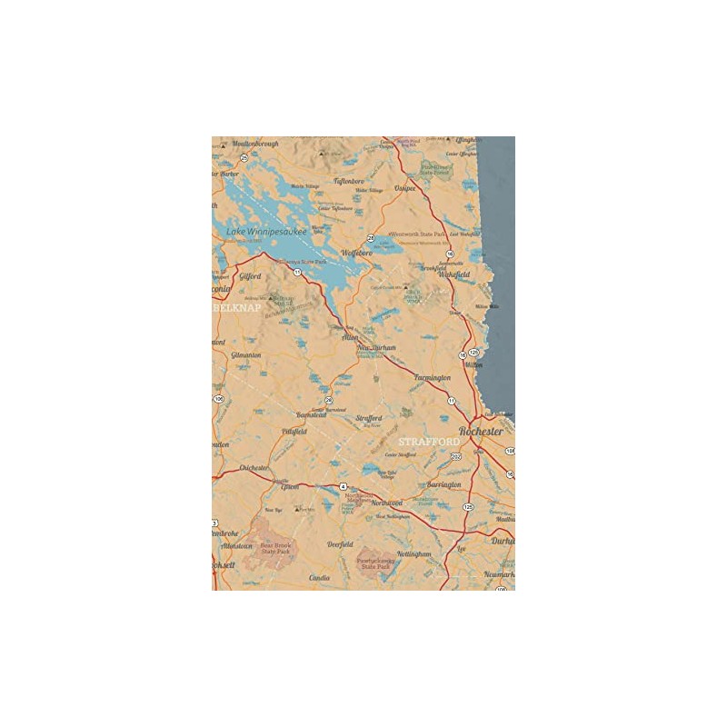 Best Maps Ever New Hampshire State Wall Map 24x36 Poster