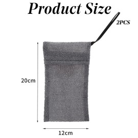 Soap Pocket Exfoliating Soap Saver Pouch, Body Scrubber Sponge, Exfoliator for Bath or Shower, for Large Bar Soap or Leftover Bits, Graphite Gray, 2 Pack + 2 Soap Lifting Pads