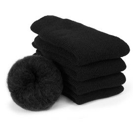 BomKinta Thermal Socks Men - Winter Warm Socks for Cold Weather Crew Socks - Cozy Soft Thick Christmas Boot Socks Black Black Size 7-11