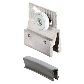 Prime-Line M 6145 Aluminum Frameless Shower Door Top Bracket Roller Assembly, 3/4 In. Round Plastic Wheel, Fits 3/16 In. Glass (2 Pack)