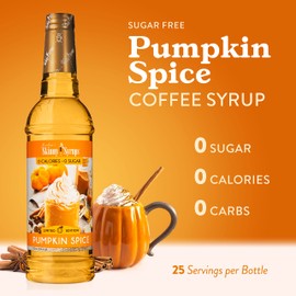 Jordan's Skinny Mixes Sugar Free Coffee Flavoring Syrup, Pumpkin Spice 25.4 Fl Oz