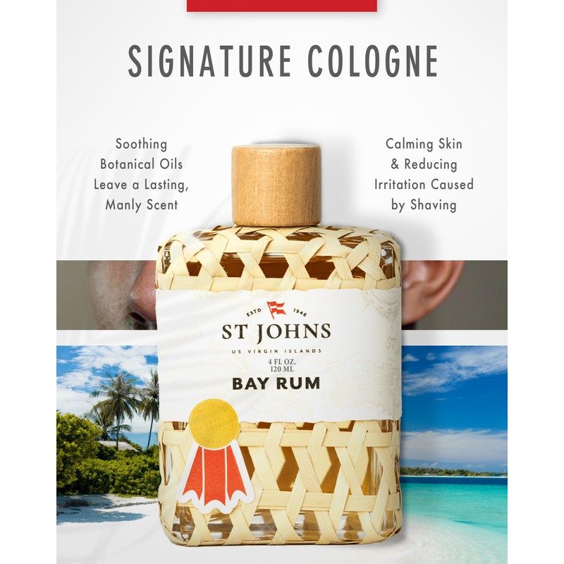 St. John Bay Rum Aftershave and Cologne | Made with