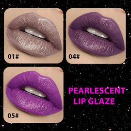 Taupe Purple Dark Purple Metallic Lipstick for Women,Glitter Sparkling Liquid Lipstick,Long Lasting Waterproof Lightweight Non-Drying Bold Dark Lip Gloss for Gothic Stage Makeup,Vegan